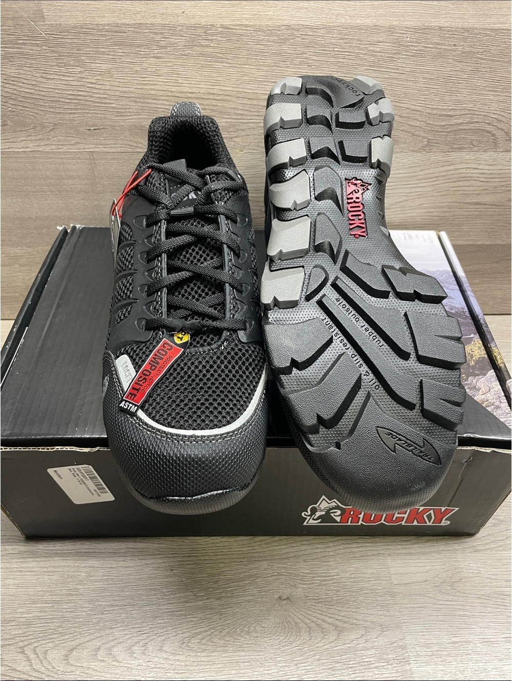 Rocky Men's Black and Gray Work Sneakers #372
